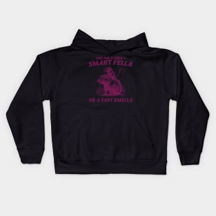 Are You A Smart Fella Or Fart Smella Vintage Shirt, Funny Rat Riding Cabybara Kids Hoodie